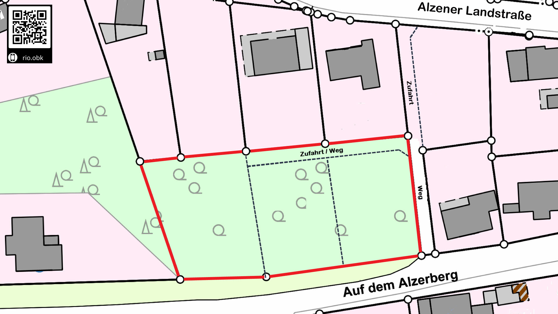 Morsbach: Zum halben Preis - 2.617 m² Baugrundstück, Teilungsvorschlag mit östlicher Zuwegung 
